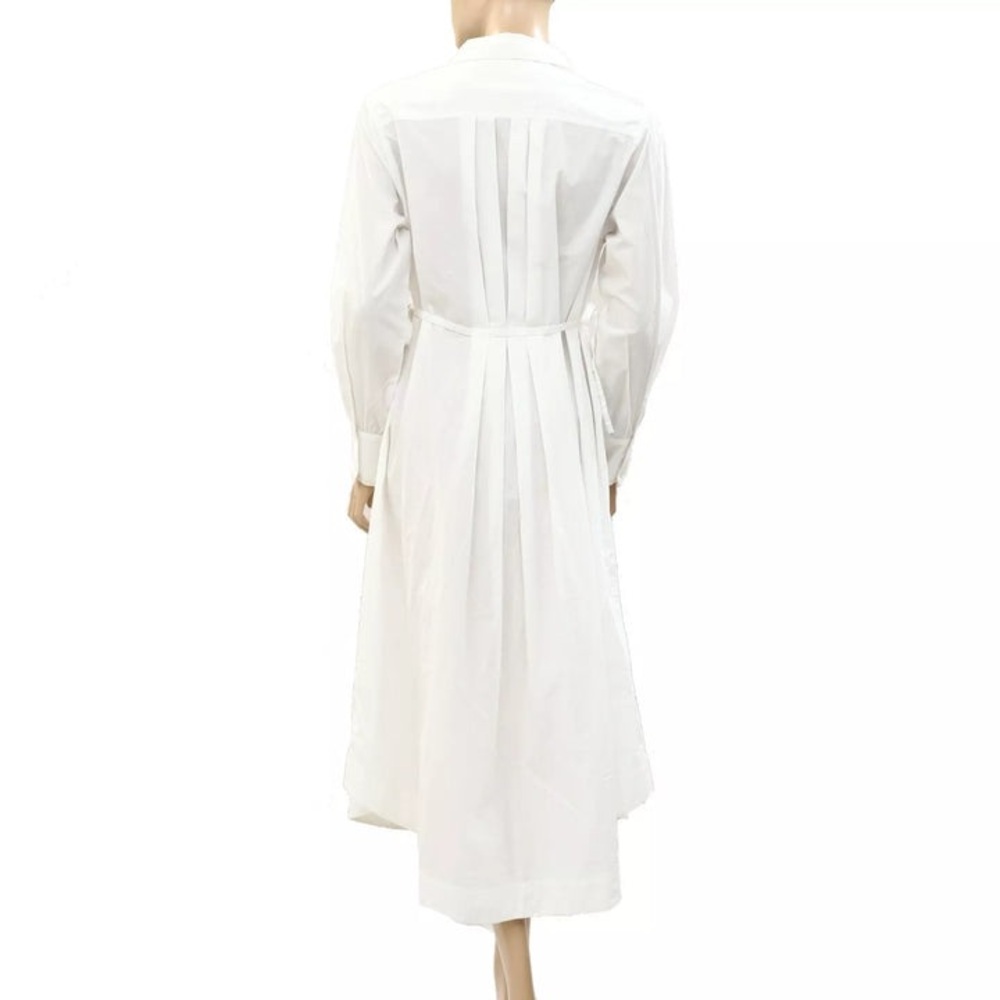 White Embroidered Panel Button-Up Shirt Dress - Picture 3 of 3